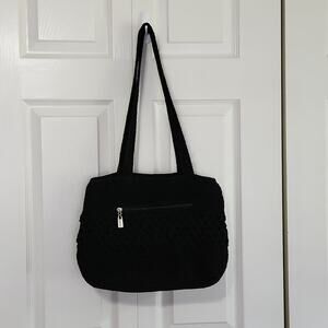 Worthington Black Macrame Shoulder Strap Purse Outside Pocket‎ 3 Compartments
